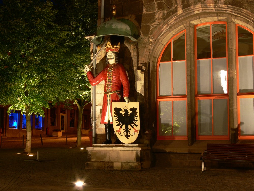 Nordhäuser Roland bei Nacht