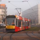 Nordhäuser Straßenbahn im Nebel.