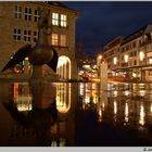 Nordhausen am Harz, Markt am Rathaus  am Abend (3)