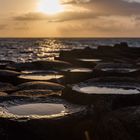 NordIrland - Sonnenuntergang am Giant´s Causeway, Basaltsäulen