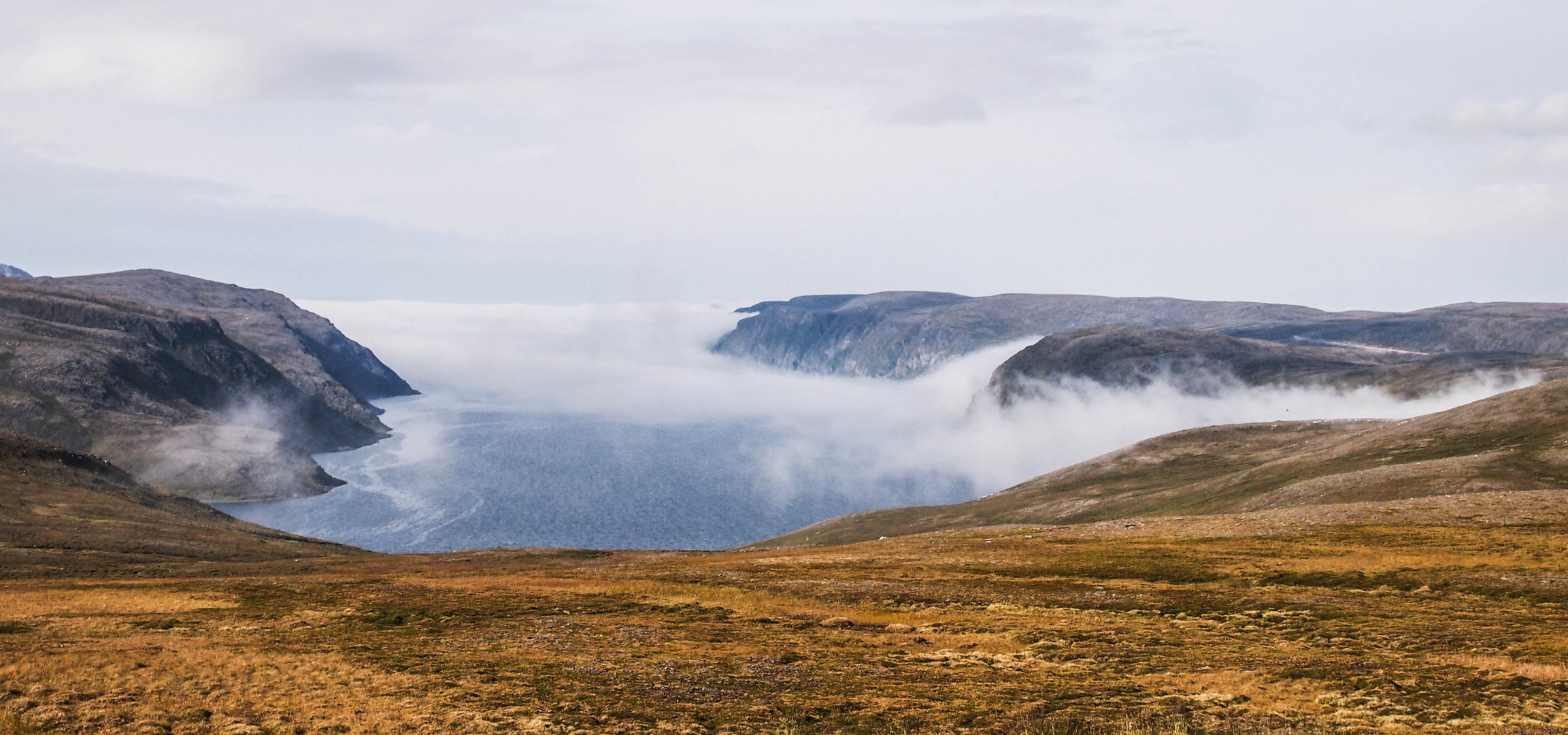 Nordkapp Fjord mit Nebel