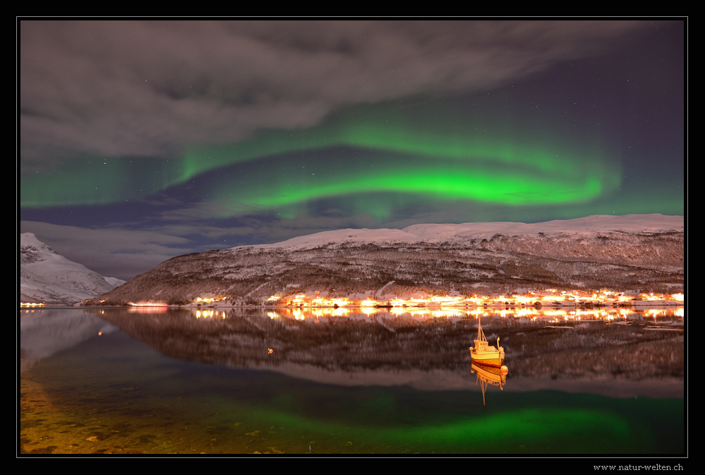 Nordlicht am Fjord