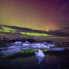 nordlicht am jökulsarlon