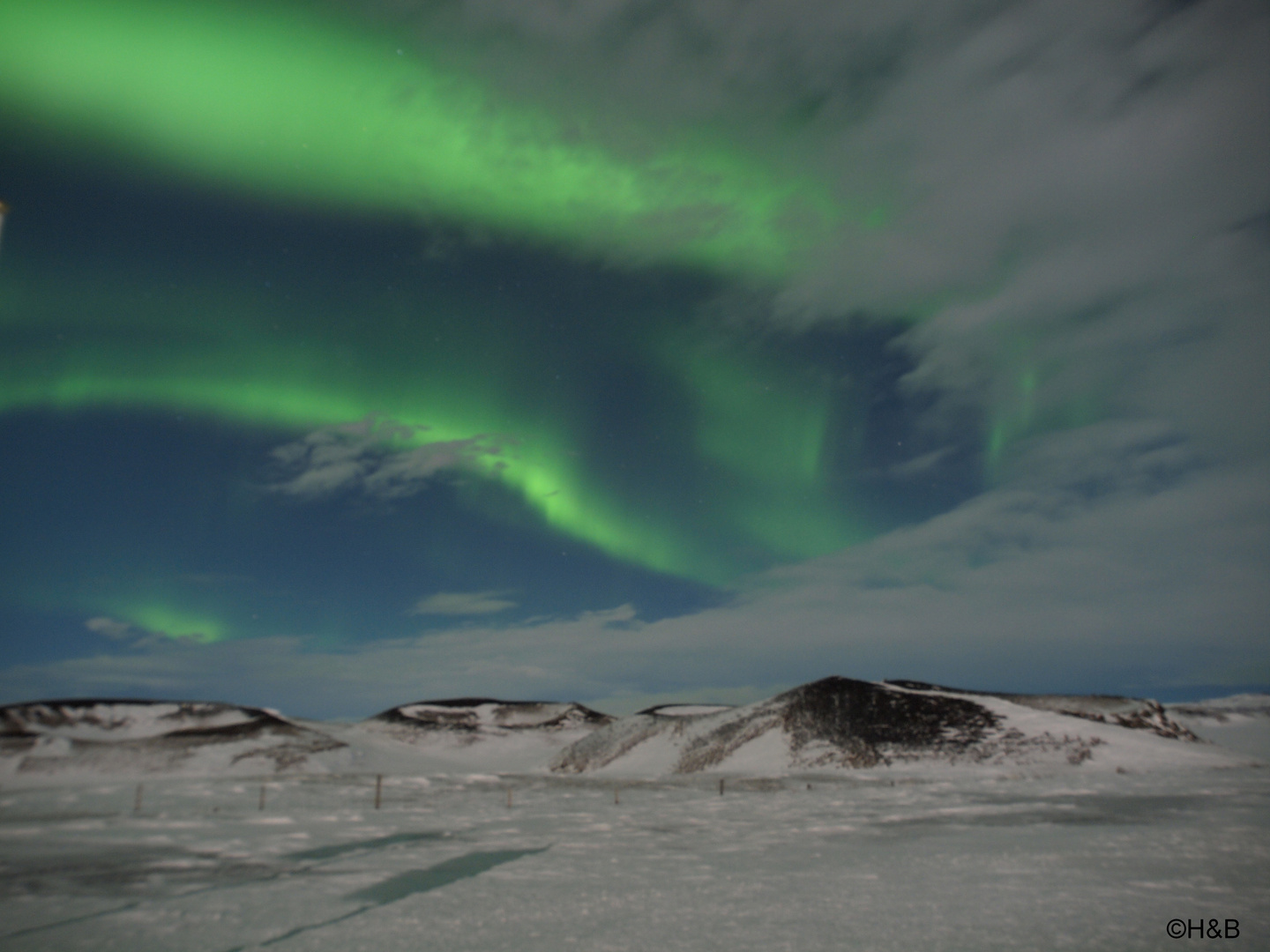 Nordlicht am Myvatn Lake Island