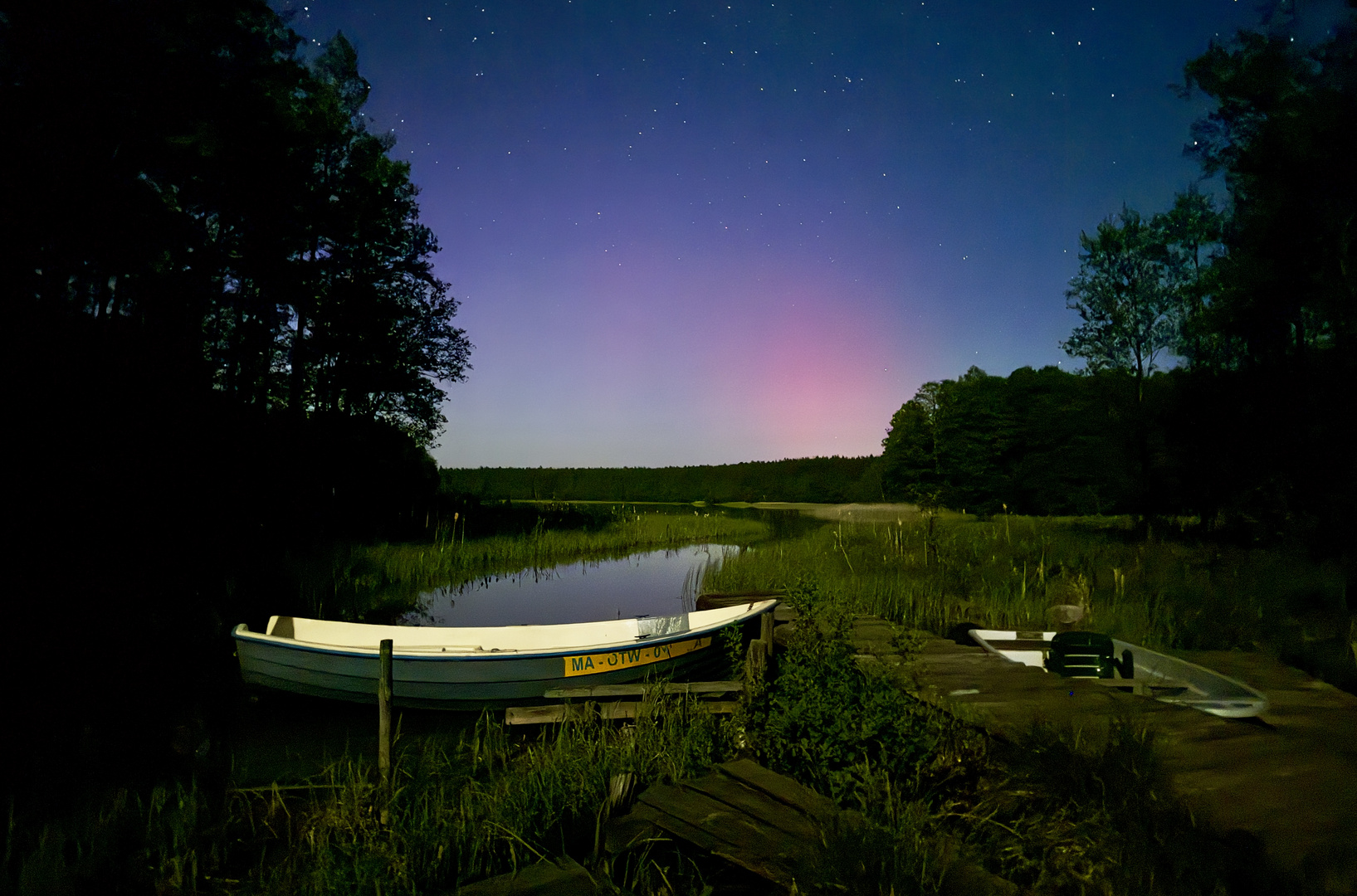 Nordlicht aufgenommen in der Nacht vom 17 auf - 18.05. 2024 in Masuren am Koniksee 