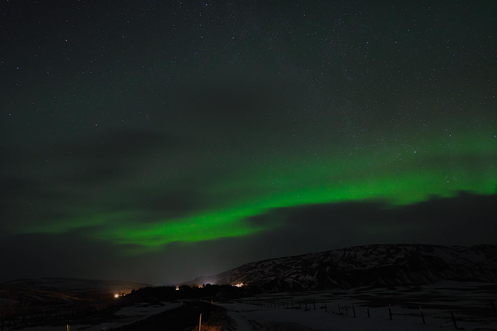 Nordlicht bei Kirkjubæjarklaustur