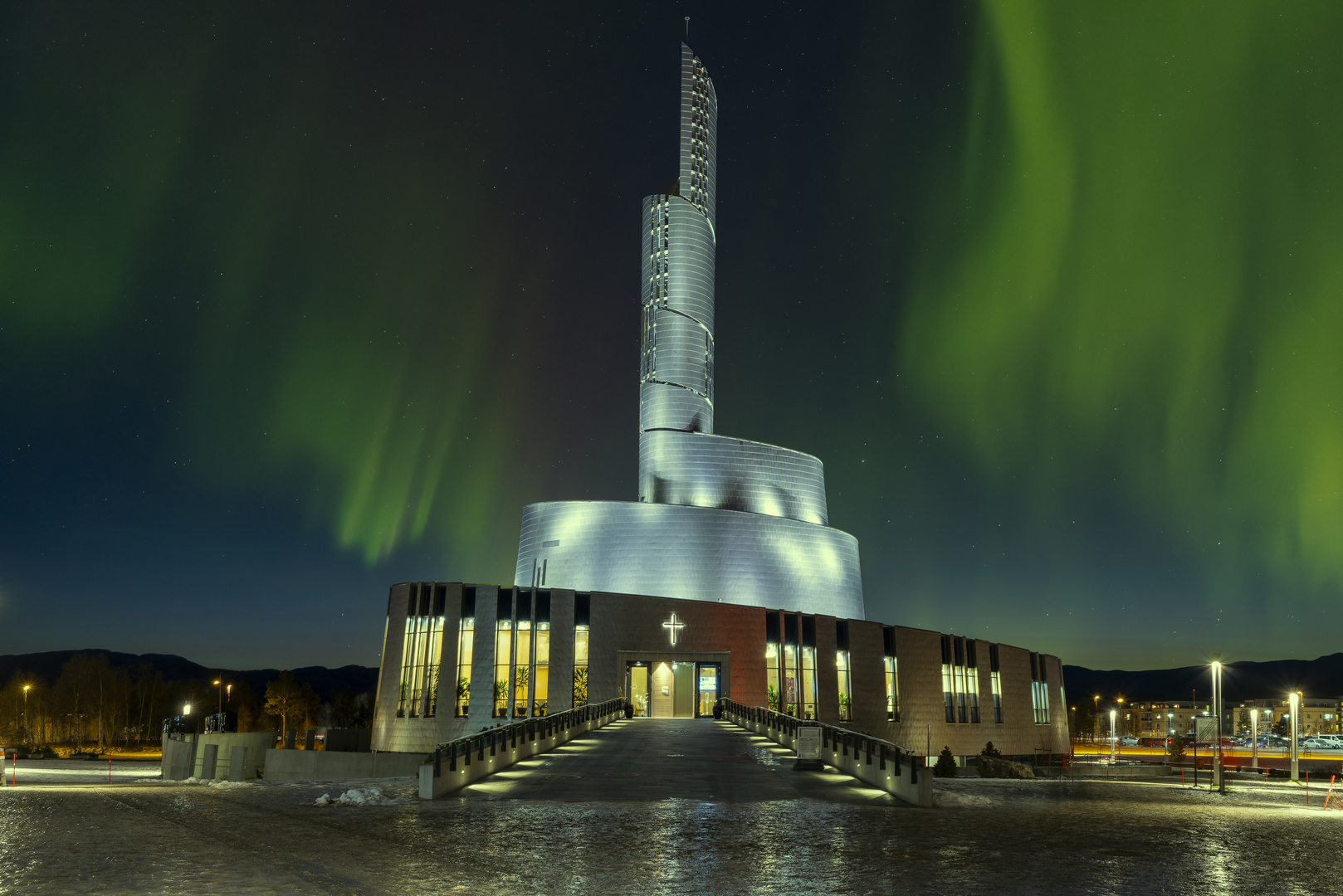 Nordlicht Kathedrale in Alta