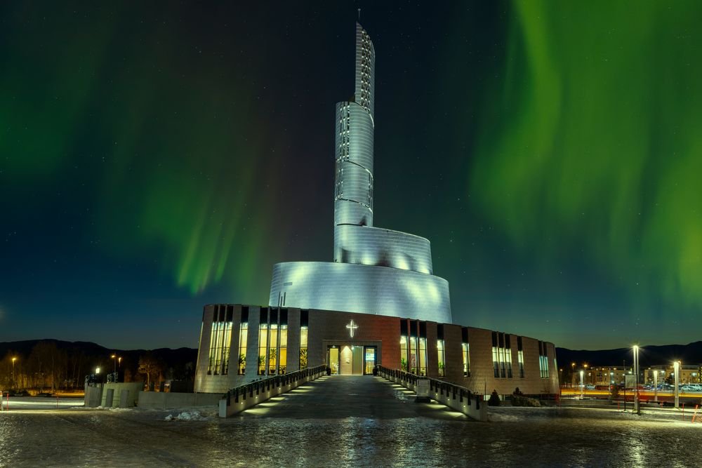 Nordlicht Kathedrale in Alta