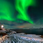 Nordlicht mit Leuchtturm Norwegen