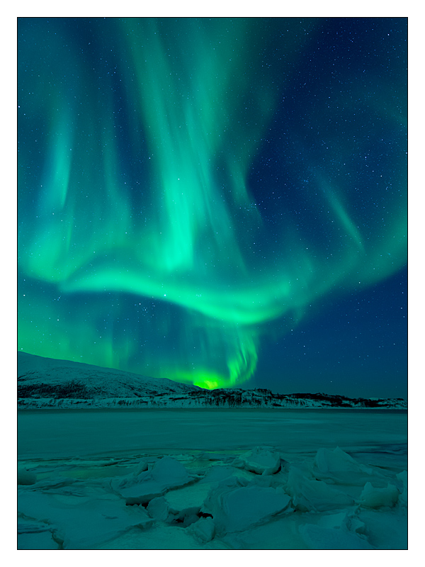 Nordlicht, Skarsfjord, Tromsö, Norwegen