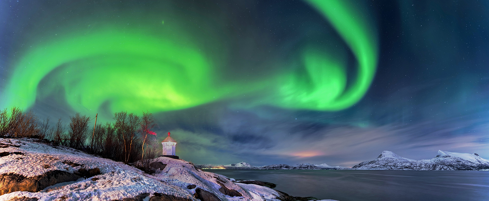 Nordlicht Tysfjord Panorama