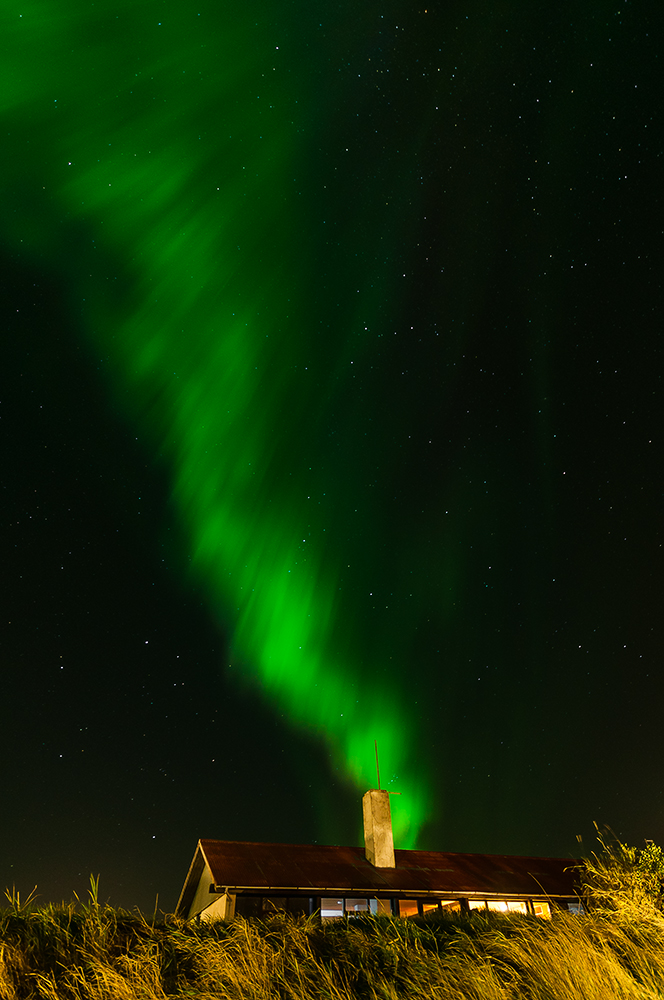 Nordlicht über Blönduós, Island