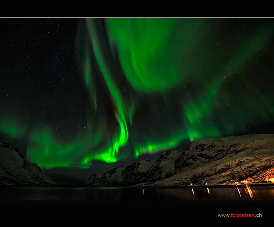 Nordlicht über dem Fjord