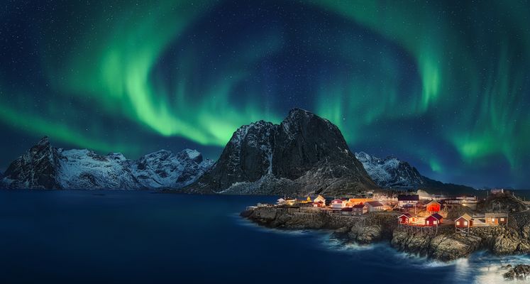 Nordlicht über Hamnøy