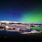 Nordlicht über Jökulsárlón