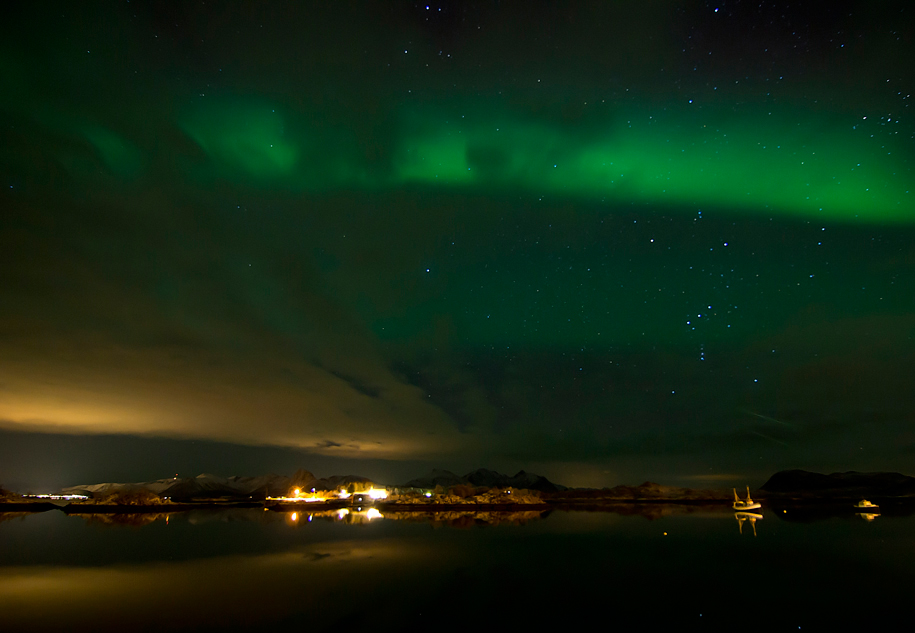 Nordlicht über Ringstad (Vesterålen) Nr. 2