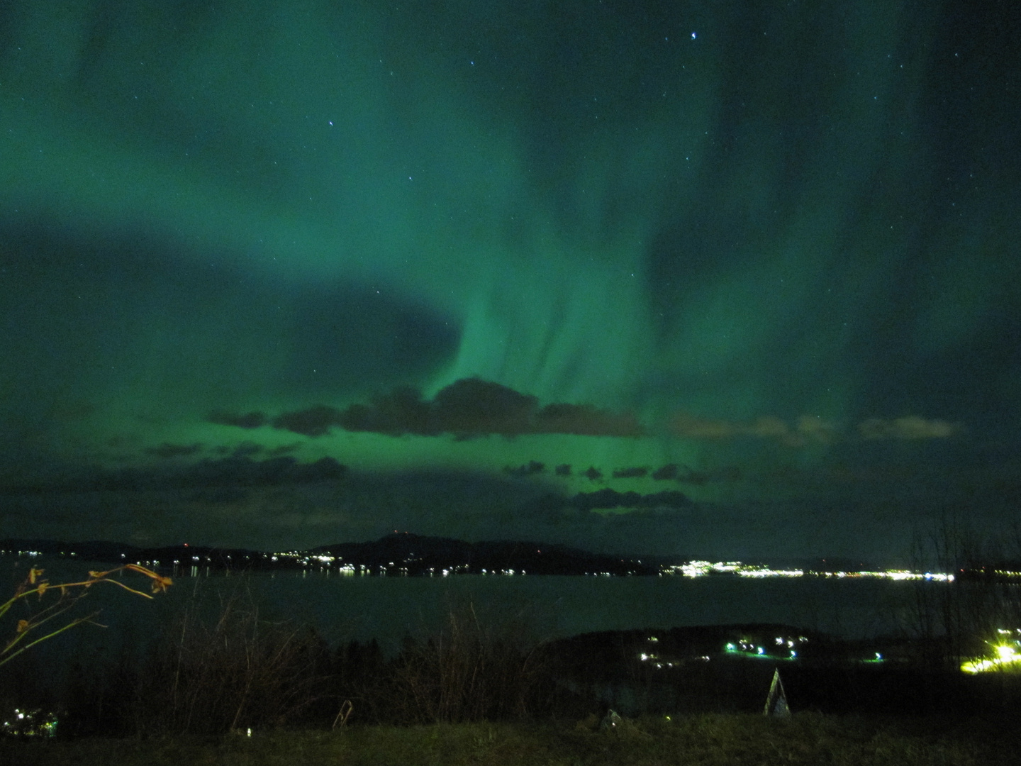 Nordlicht über Trondheim-Airport