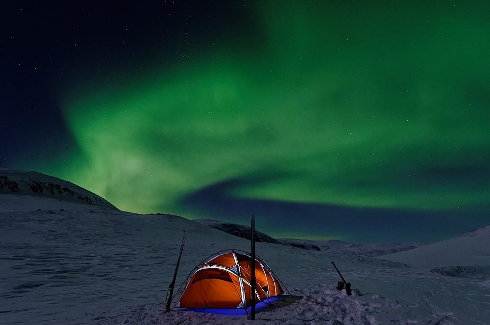 Nordlichter auf dem Kungsleden in Schweden