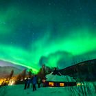 Nordlichter in Lakselvbukt, in den Lyngenalps, Troms