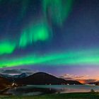 Nordlichter in Lakselvbukt, in den Lyngenalps, Troms