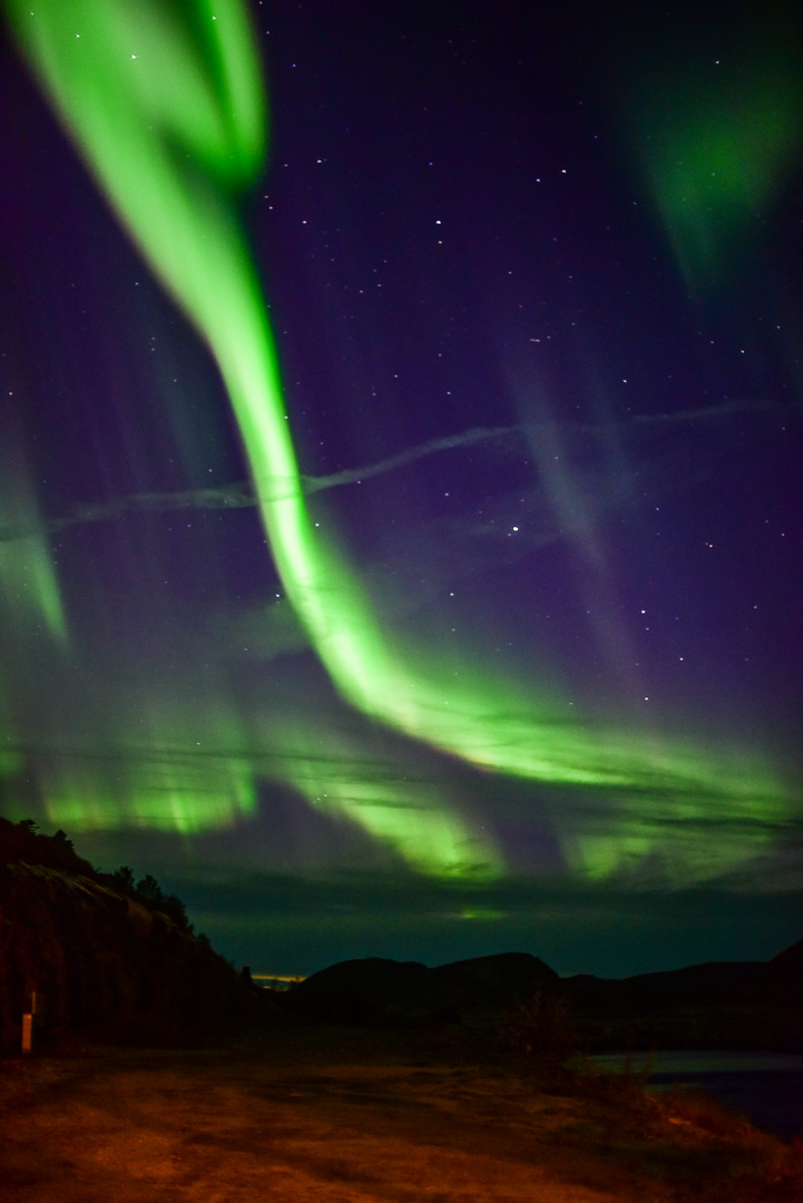 Nordlichter mit Wolken