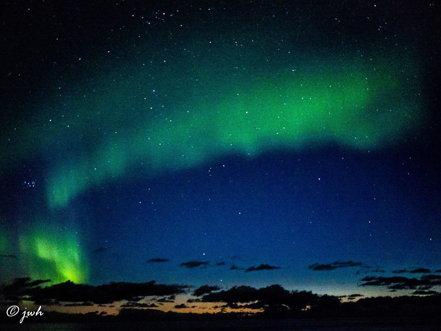 Nordlichter über Aidacara bei Fahrt - Vesterålen