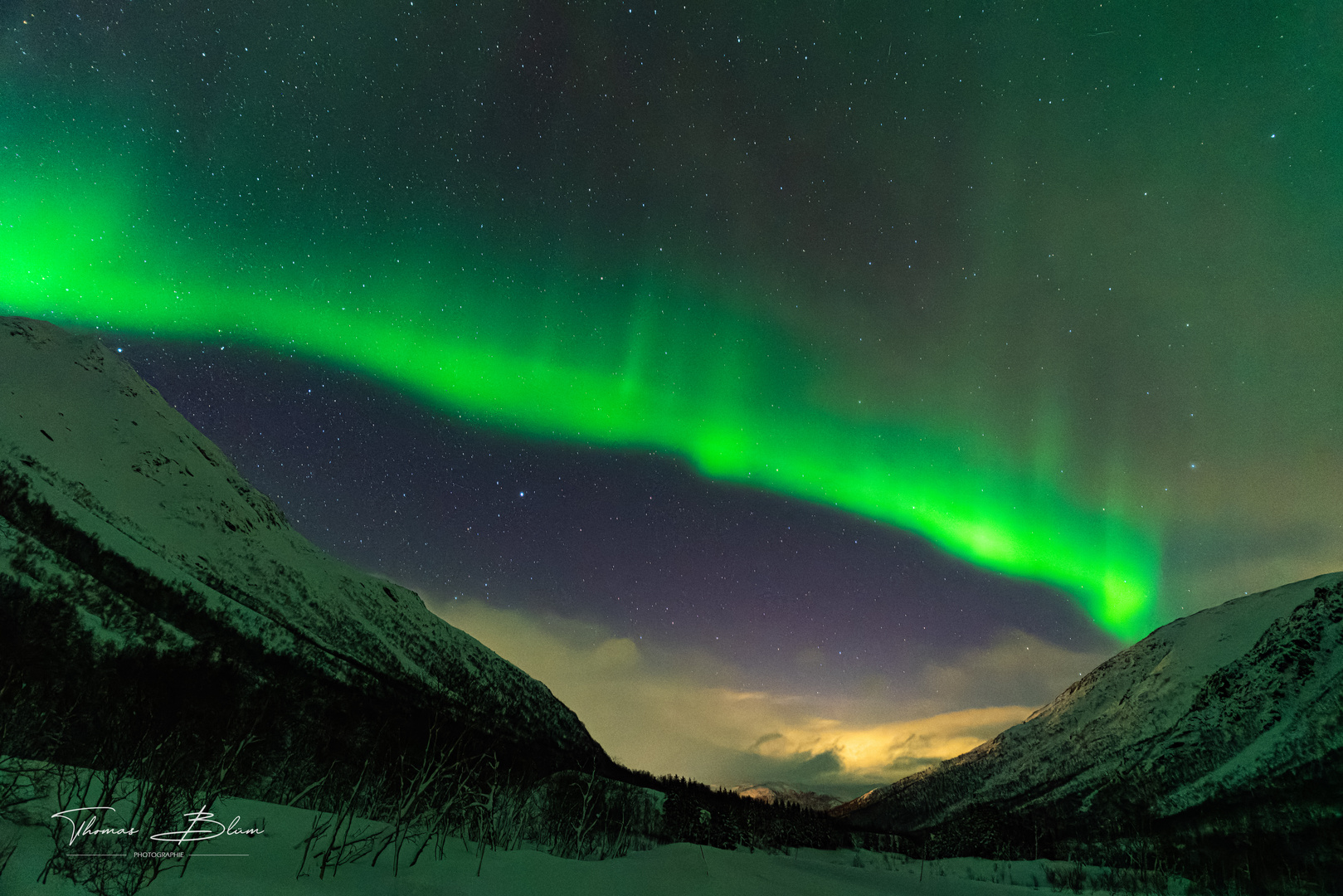 Nordlichter über Austvagøy, Lofoten