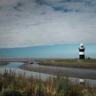 Nordsee - Leuchtturm "Kleiner Preuße" am Wremer Tief bei Ebbe