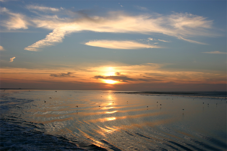 Nordsee-Sonne am Abend