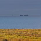 Nordseeküstenlandschaft im Zwielicht an der Aussenelbe vor Cuxhaven-Duhnen