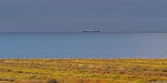 Nordseeküstenlandschaft im Zwielicht an der Aussenelbe vor Cuxhaven-Duhnen