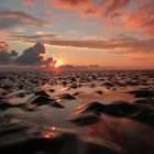 Nordseestrand bei Büsum im Sonnenuntergang