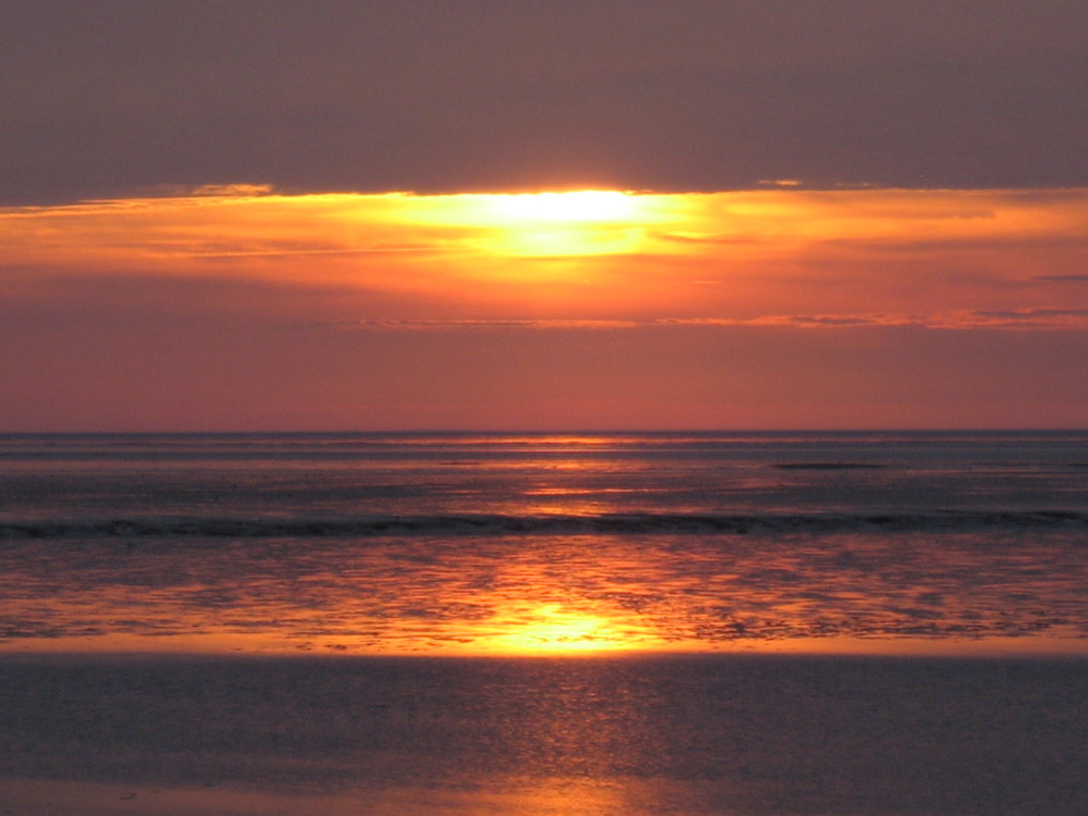 Nordseestrand beim Sonnenuntergang