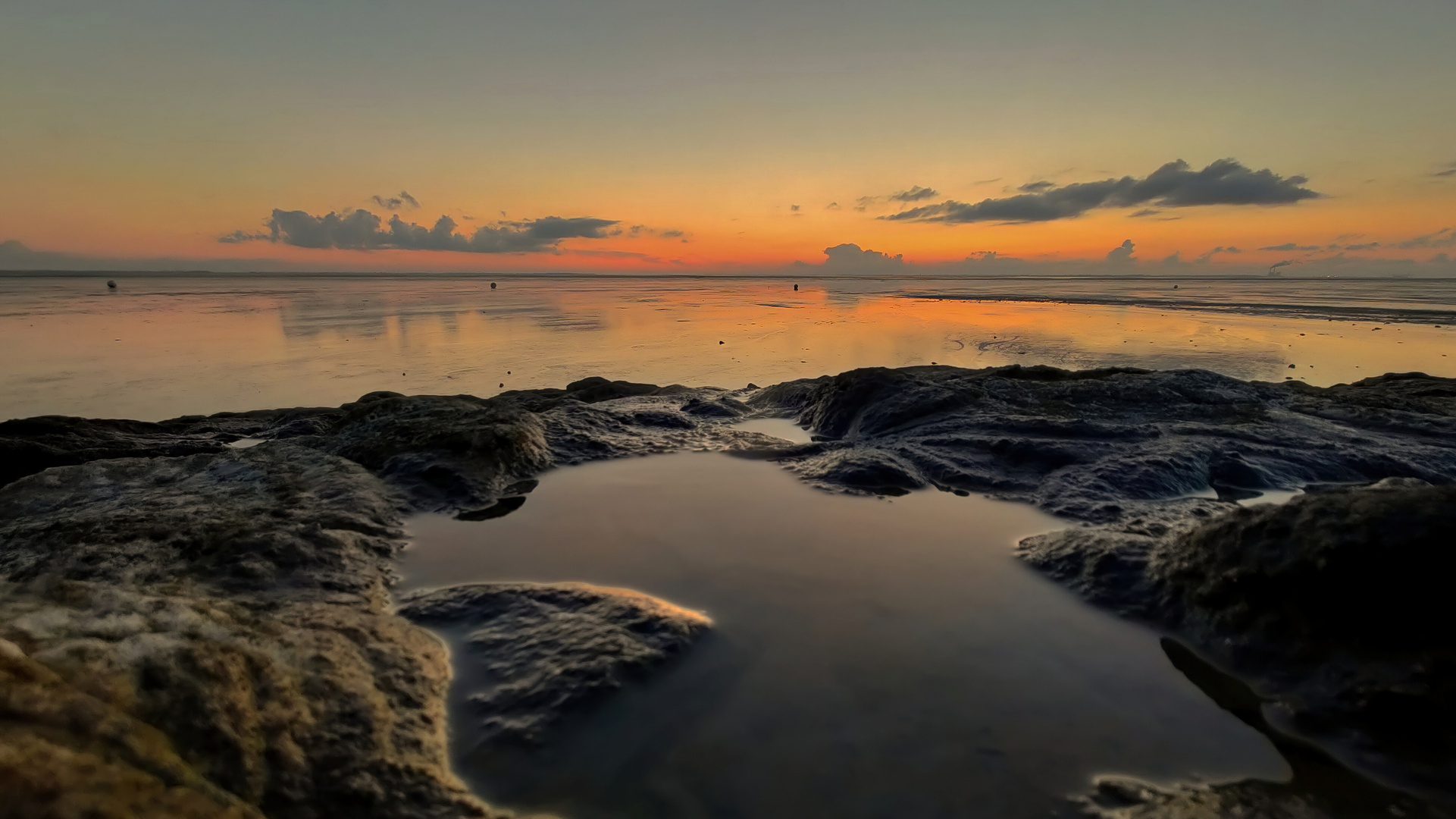 Nordseewatt im Abendrot