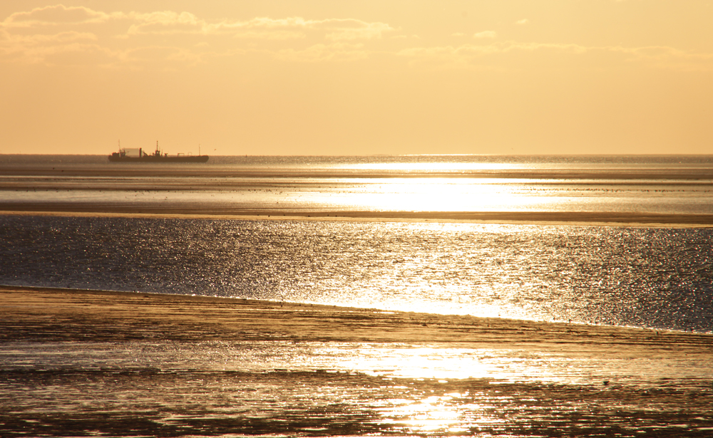 Nordstrand, Priel und Abendsonne