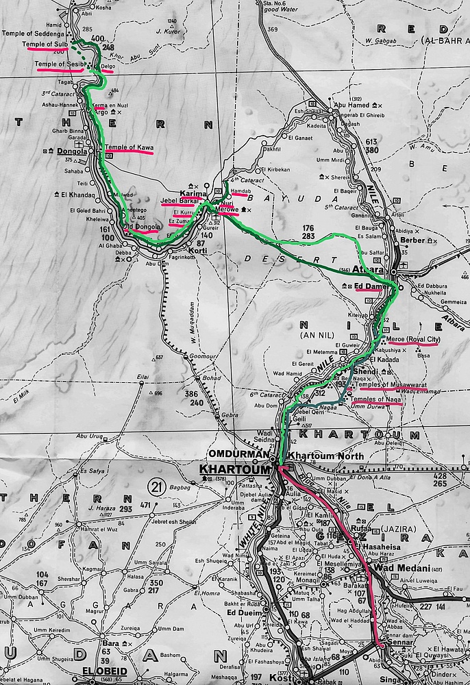 Nordsudan Tourverlauf