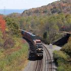 Norfolk & Southern Double Stack Container Freight Train just before Gallitzin Tunnel, PA, USA