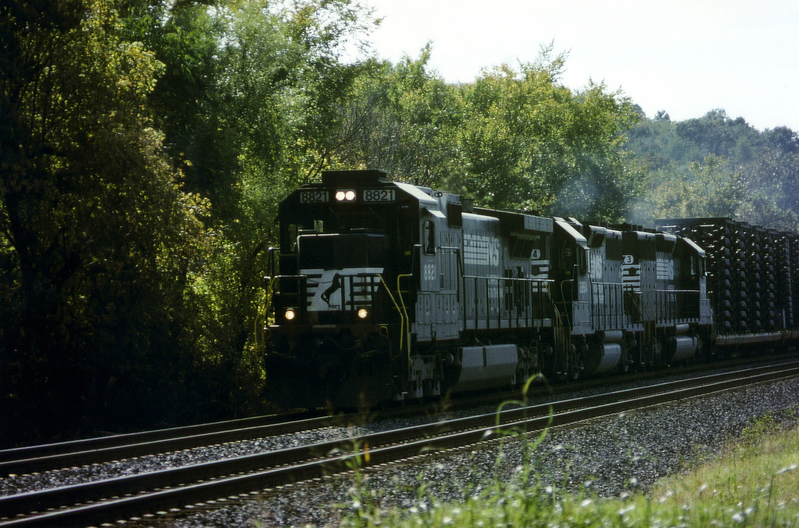 Norfolk & Southern, NS#8821,NS#2254,NS#4273 are leading a Freight Train,Rte.11,VA