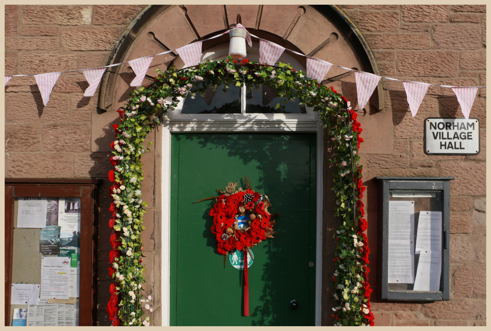 Norham village hall decked out for Remembrance Sunday