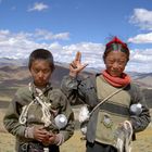 Normaden-Kinder in Tibet