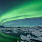 Northern Lights at Jokulsarlon Gletscher