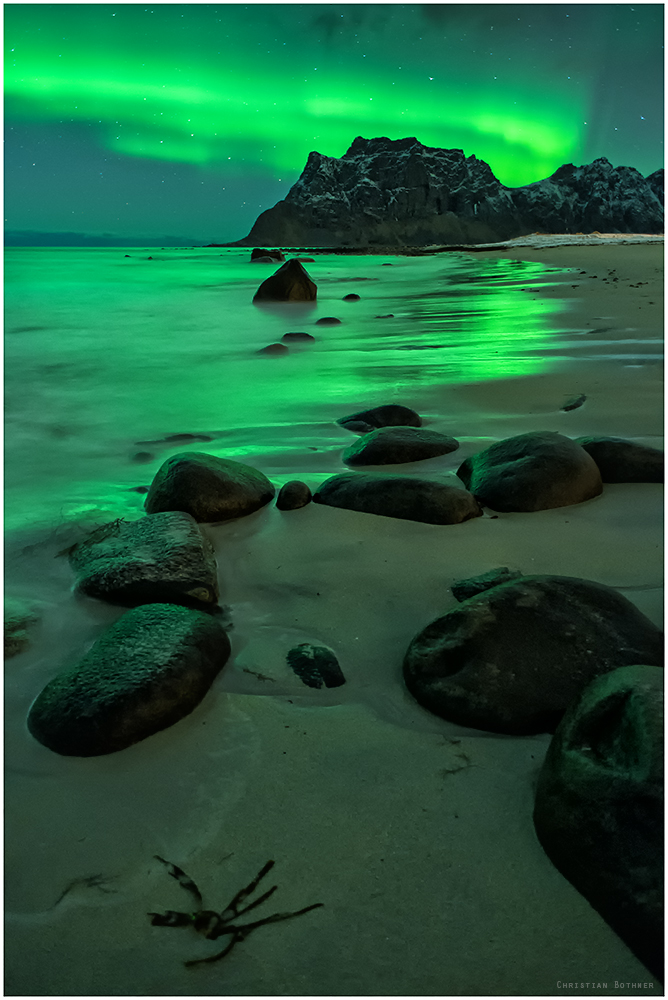 Northern Lights On The Beach