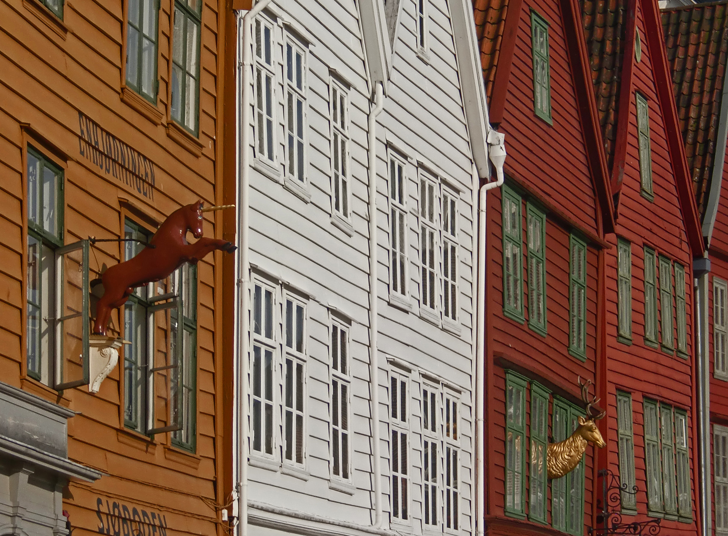 Norwegen - Bergen, Häuserzeile in Bryggen