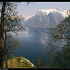 Norwegen, Hjørundfjord, Hustadneset (die Nase von Hustadnes) - View of the hjørundfjord