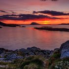 Norwegian coast and sunset