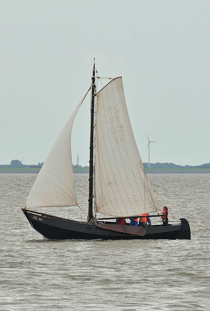 Nostalgie-Segeln mit Plattbodenschiff auf dem Wattenmeer von Norderney