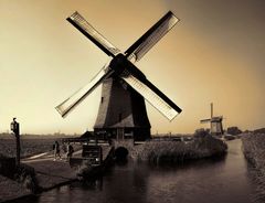 nostalgische Windmühlen in Holland