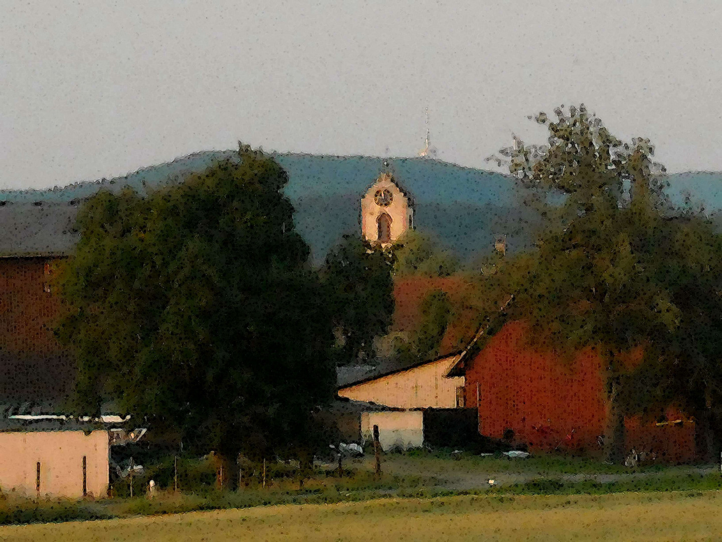 Nostalgisches Bild in der Abenddämmerung: Ewattingen