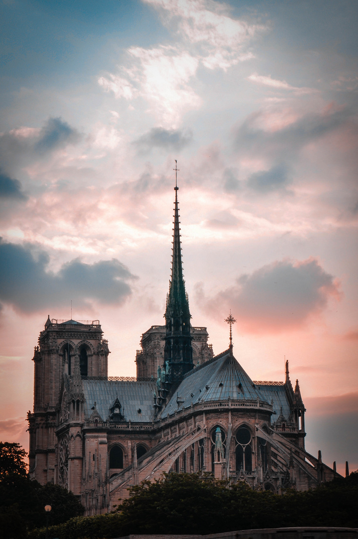 Notré Dame at dusk