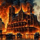 Notre-Dame dans des flammes  infernales - Notre Dame im Flammen Inferno